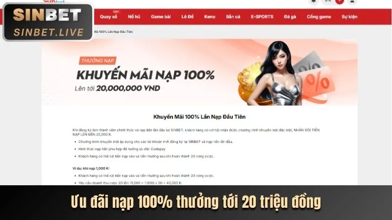Ưu đãi nạp tiền lần đầu ww888
